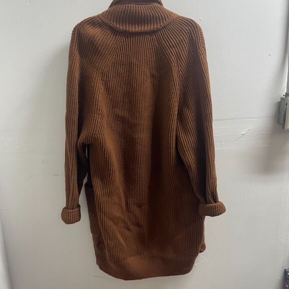 Cathy Hardwick 100% Wool Brown Cardigan Sweater SMALL - Picture 4 of 4